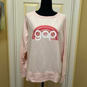 GAP Y2K Light Pink Crewneck with Rainbow Logo